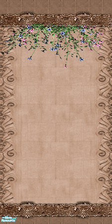 Sims 2 — Stone Wall 3 with Flowers by camelia111 — Part of Exterior Collection III