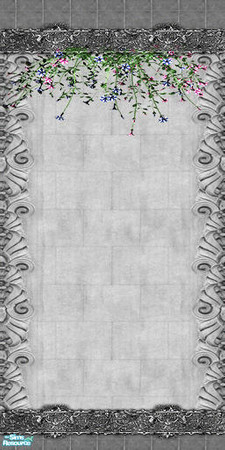 Sims 2 — Stone Wall 2 with Flowers by camelia111 — Part of Exterior Collection III