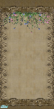 Sims 2 — Stone Wall 1 with Flowers by camelia111 — Part of Exterior Collection III