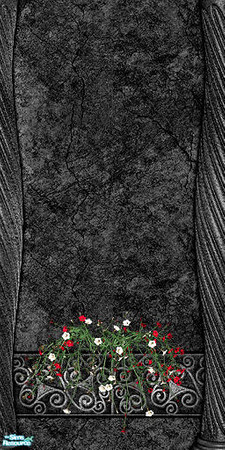 Sims 2 — Stone Wall 7 with Flowers by camelia111 — Part of Exterior Collection II