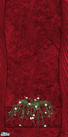 Sims 2 — Stone Wall 4 with Flowers by camelia111 — Part of Exterior Collection II