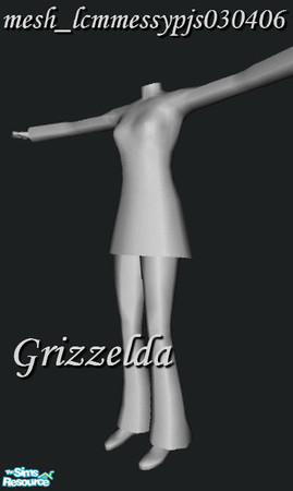Sims 2 — mesh_lcmmessypjs030406 by Grizzelda — Baggy, cozy PJs! You will need this mesh for any textures cloned from it.