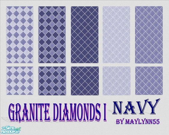 Sims 2 — Granite Diamonds I_Navy by maylynn55 — Made by maylynn55 **TSRAA Member** 