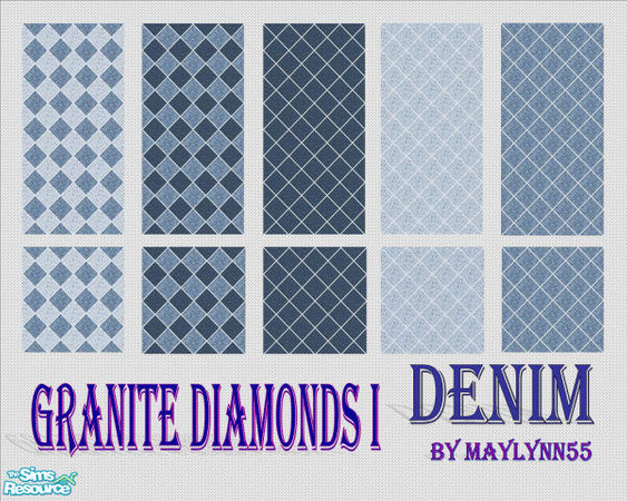 Sims 2 — Granite Diamonds I_Denim by maylynn55 — Made by maylynn55 **TSRAA Member** 