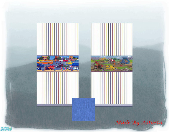 Sims 2 — City 'N' Construction by Astarta — Striped City and Construction set for any kid.