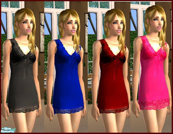 Sims 2 — Lace Chemise Set by GloryBe — Lace chemise set for adults and young adults.
