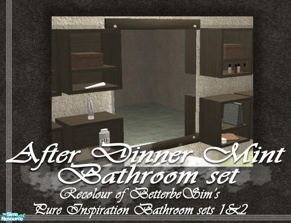 Sims 2 — After Dinner Mint Mirror by Padre — Recolour of the brilliant BetterbeSimMilk and Honey Bathroom mirror. Please