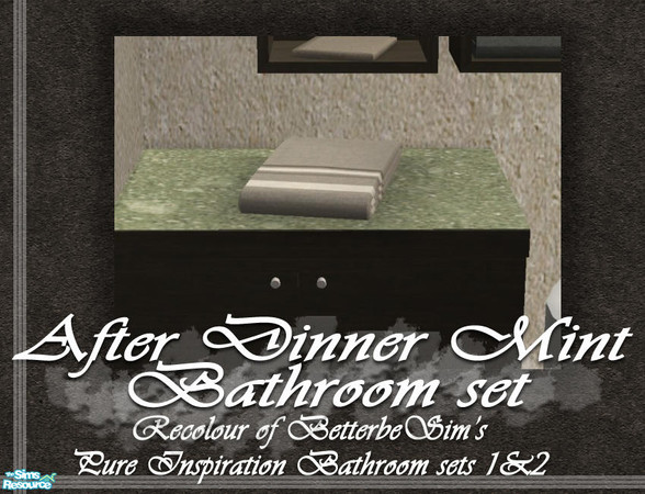 Sims 2 — After Dinner Mint Towels by Padre — Recolour of the brilliant BetterbeSim Pure Inspiration bathroom sets