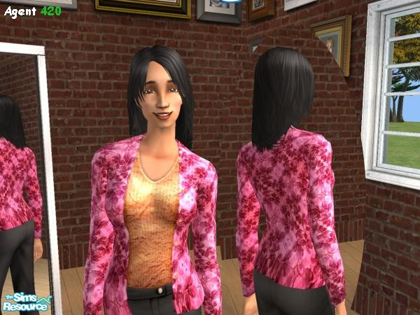 Sims 2 — Peach n Pink Flowery Summer Top by Agent420 — This is one of the 2-Color Hot Summer Topz for Hot Ladies