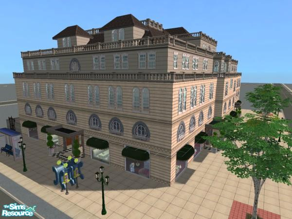 Sims 2 — Simdorf's Dept Store by h3psibah — With cafe and perfumerie, furniture dept ... Upstairs unfurnished except for