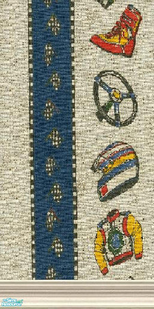 Sims 2 — Racing Boy by The_Unicorn — A teen boys wall...