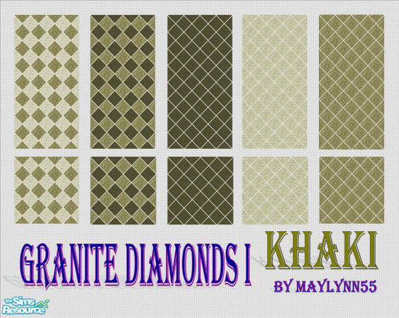 Sims 2 — Granite Diamonds I_Khaki by maylynn55 — Made by maylynn55 **TSRAA Member** 
