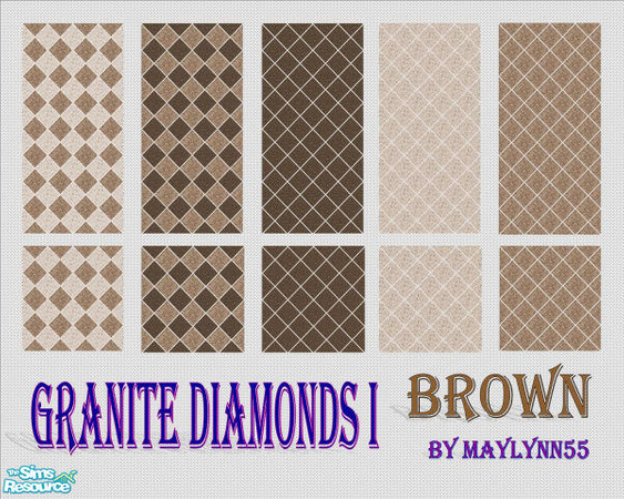 Sims 2 — Granite Diamonds I_Brown by maylynn55 — Made by maylynn55 **TSRAA Member** 