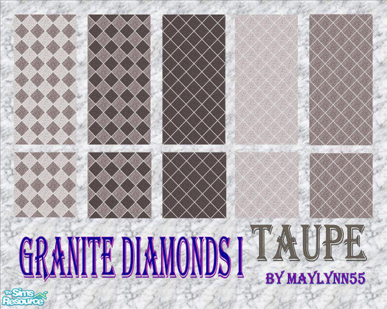 Sims 2 — Granite Diamonds I_Taupe by maylynn55 — Made by maylynn55 **TSRAA Member** 