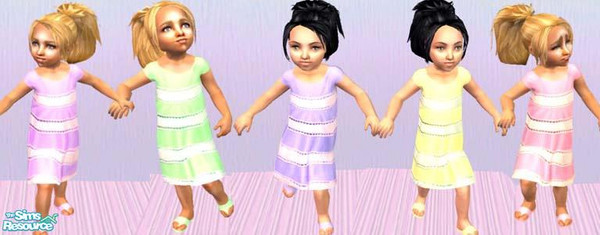 Sims 2 — Candy Stripe Dresses by JulietteRose — Set of five pastel dresses