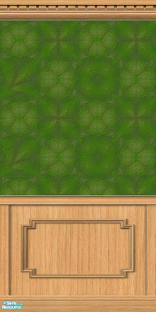 Sims 2 — D2DClover_DCW Stone Pattern Light by D2Diamond — Stone pattern wallpaper on Double Coffered Wainscoting