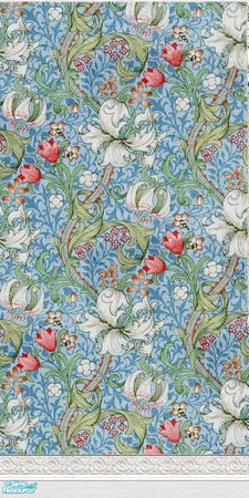 Sims 2 —  by amythestfenix — This is the popular "Cray" wallpaper pattern by Morris & Co. with the addition