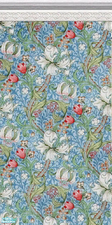 Sims 2 —  by amythestfenix — This is the popular "Cray" wallpaper pattern by Morris & Co. with the addition