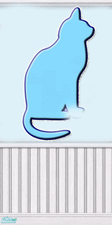 Sims 2 — Blue Kitty Wall by CharmHollie — Here is your Kitty needs, with this wall :)