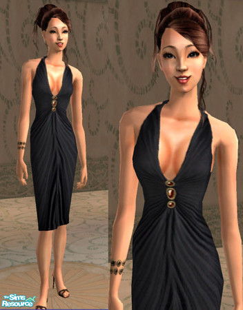 Sims 2 — Cocktail dress - black by lliella — Dressy outfit that is perfect for cocktail parties, or any fancy dinner