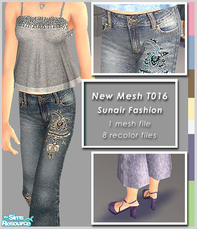 Sims 2 — Sunair Fashion Set 016 by Sunair — 1 mesh 8 recolors.