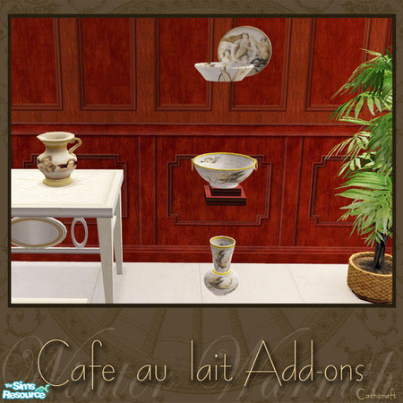 Sims 2 — Cafe au lait - Add-ons - Deco Ware by Cashcraft — Recolor of my "Asian Inspired Add-ons" set. Add