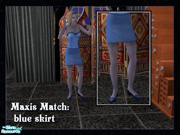 Sims 2 — Maxis Match: Blue Skirt by c_literati — Just a simple recolor: a skirt to match the Maxis bustier. 