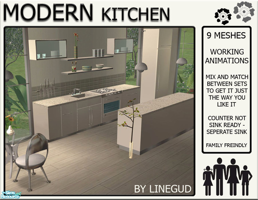 The Sims Resource Modern Kitchen MESHES