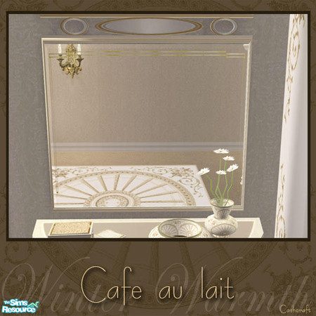 Sims 2 — Cafe au lait - Mirror by Cashcraft — Recolor of my "Asian Inspired" set. Add warmth to winter with a