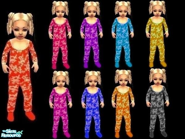 Sims 2 — toddler glitter flower pjs by juttaponath — Do not reupload or edit and upload. Thank you.