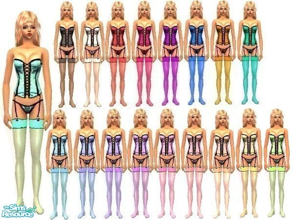 Sims 2 — adult silk corset underwear by juttaponath — Do not reupload or edit and upload. Thank you.