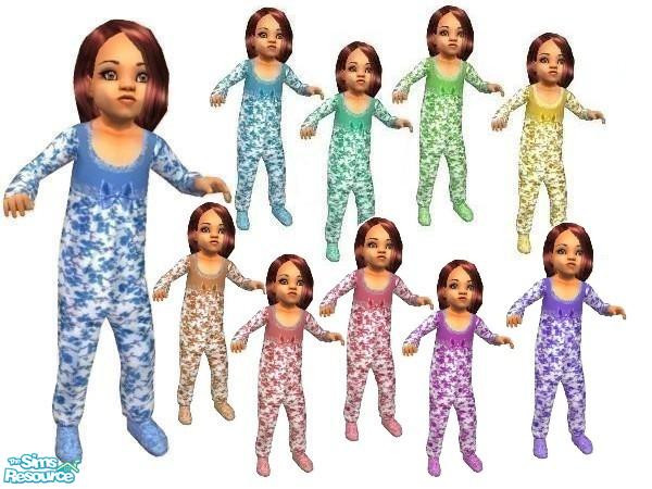 Sims 2 — toddler flower pjs by juttaponath — Do not reupload or edit and upload. Thank you.