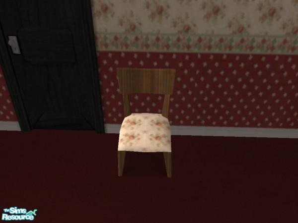 Sims 2 — Vintage Red Dining Chair by wimpy1968 — A french country chair with a rustic wood finish. Recolor of Maxis'