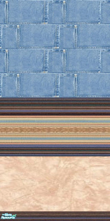 Sims 2 — The Cowboy 4 by Lorah — For your little cowboy; 5 handsome blue jean walls and tile.