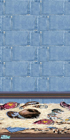 Sims 2 — The Cowboy 3 by Lorah — For your little cowboy; 5 handsome blue jean walls and tile.