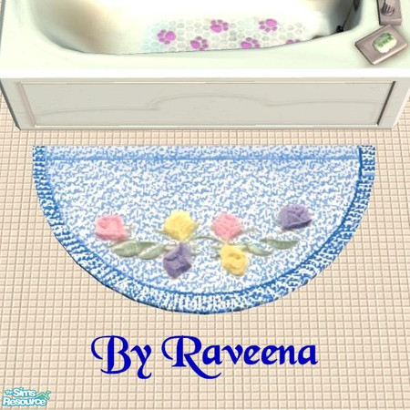 Sims 2 — Blue Half-Moon Mat by Raveena — You need Windkeeper's mesh for this object to work in the game. Download it