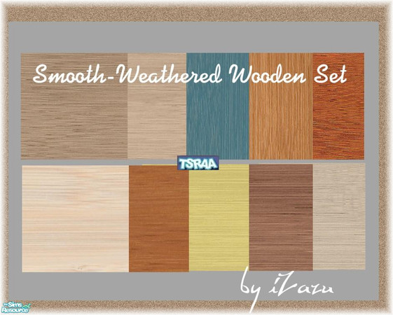 Sims 2 — Smooth-Weathered Wood Flooring by iZazu — Smooth, weathered wood floors for any room. The wax has disapeared but
