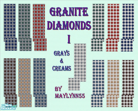 Sims 2 — Granite Diamonds I - Grays & Creams by maylynn55 — This is a set of granite floors that tile seamlessly in