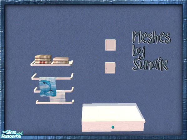 Sims 2 — NP Tranquity Bathroom - Towel Rack by SpringwolfDecor — Soothing blues for your bathroom. Thanks to Sunair,