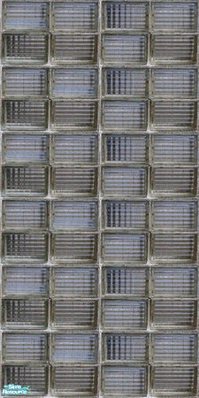 Sims 2 — Faux Glass Block Wall by Shakeshaft — Part of a Collection of 6 faux glass block walls with concrete plinths and