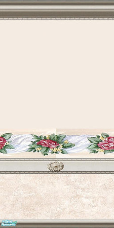 Sims 2 — The Victorian Flowers 3 by Lorah — Elegant pink rose border with beige paint.