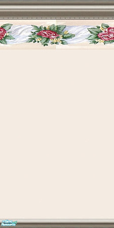 Sims 2 — The Victorian Flowers 2 by Lorah — Elegant pink rose border with beige paint.