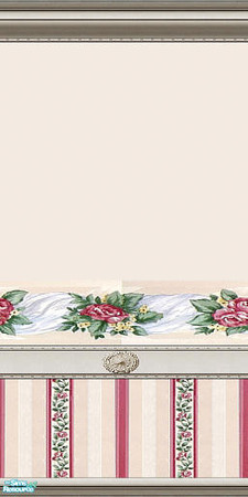 Sims 2 — The Victorian Flowers 1 by Lorah — Elegant pink rose border with beige paint.