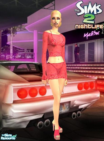Sims 2 — Red Sheer Lace Dress by sgoobysnacks — Red Sheer Lace Dress is based on a mesh by my good friend Marvine