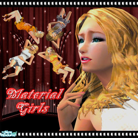 Sims 2 — Material Girls by The T — I used the textures I use for my "Shiny Matelic" Wall set for this set.