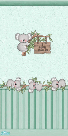 Sims 2 — TL - Koalas Grow Up - Half Wall 4 by TabbyLou — Half Wallpaper with decals #4 for Another little set I love -
