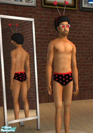 Sims 2 — Be My Valentine mens undies by jokerette — Who could resist your sim in these undies? For adult males (Glasses