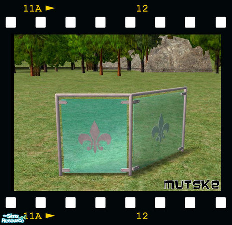 Sims 2 — Glass Fences - Lelie Aluminum Green by Mutske — Matches the Original Maxis Glass Fences.