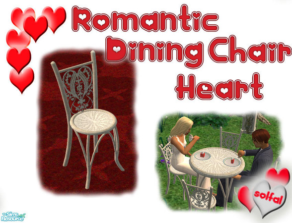Sims 2 — Romantic Dining Chair Heart by solfal — Have a romantic dinner at home or out in the park