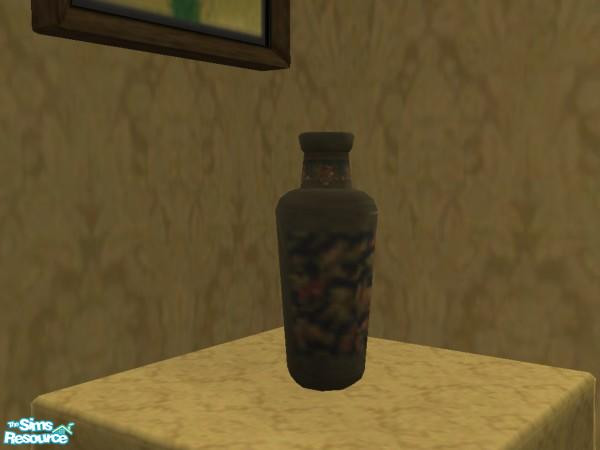Sims 2 — Ebony & Gold Vase by wimpy1968 — Part of the Ebony & Gold Collection. Recolor of Maxis Song Dynasty Vase